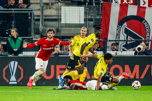 240925 during the UEFA Europa League between AZ Alkmaar and Elfsborg on September 25, 2024 in Alkmaar Photo Vincent de Vries BILDBYRAN kod XZ XZ0189 fotboll football soccer fotball uefa europa league az alkmaar elfsborg bbeng  Copyright: VINCENTxDExVRIES BB240925BB547