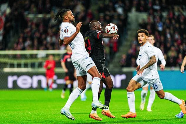 Kevin Akpoguma TSG 1899 Hoffenheim, 25 , Edward Chilufya FC Midtjylland, 14 DEN, FC Midtjylland vs TSG 1899 Hoffenheim, Football, UEFA Europa League, Matchday 1, Season 2024 25, 25 09 2024 DEN, FC Midtjylland vs TSG 1899 Hoffenheim, Football, UEFA Europa League, Matchday 1, Season 2024 25, 25 09 2024 Herning Copyright: xEibner-Pressefoto MarcelxvonxFehrnx EP_MFN
