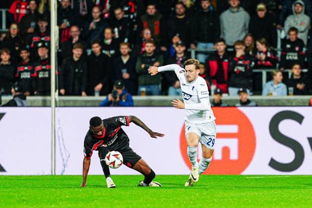 Denil Castillo FC Midtjylland, 21 , David Jurasek TSG 1899 Hoffenheim, 19 DEN, FC Midtjylland vs TSG 1899 Hoffenheim, Football, UEFA Europa League, Matchday 1, Season 2024 25, 25 09 2024 DEN, FC Midtjylland vs TSG 1899 Hoffenheim, Football, UEFA Europa League, Matchday 1, Season 2024 25, 25 09 2024 Herning Copyright: xEibner-Pressefoto MarcelxvonxFehrnx EP_MFN