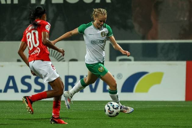 Seixal, Portugal, September 25th, 2024: Julie Blakstad (41 Hammarby) in action during the UEFA Women s Champions League game between SL Benfica vs Hammarby at Benfica Campus, Portugal (Joao Bravo SPP) Copyright: xJoaoxBravoxx xSPPx spp-en-JoBr-JBF-4124