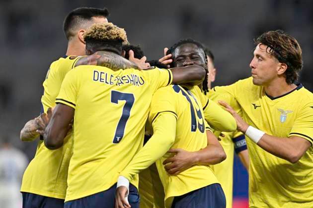 UEFA Europa League, Dynamo Kiev vs S S Lazio Rome 25 09 2024, Volksparkstadion, Hamburg, UEFA Europa League, Dynamo Kiev vs S S Lazio Rome in the picture Boulaye Dia Lazio 19 scores the 1-0 goal for Lazio and cheers with the team nordphotoxGmbH xWitke nph00002