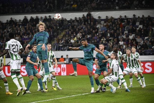 RSC Anderlecht v Ferencvaros - UEFA Europa League ANDERLECHT, BELGIUM - SEPTEMBER 25 : Dolberg Kasper forward of RSC Anderlecht in action pictured during the UEFA Europa League match, League phase - Matchday 1, between RSC Anderlecht and Ferencvaros on September 25, 2024 in Anderlecht, Belgium, 25-09-24 Anderlecht Belgium  Copyright: xPeterxDexVoechtx