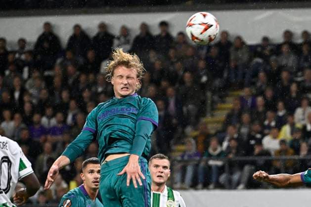 RSC Anderlecht v Ferencvaros - UEFA Europa League ANDERLECHT, BELGIUM - SEPTEMBER 25 : Dolberg Kasper forward of RSC Anderlecht in action pictured during the UEFA Europa League match, League phase - Matchday 1, between RSC Anderlecht and Ferencvaros on September 25, 2024 in Anderlecht, Belgium, 25-09-24 Anderlecht Belgium  Copyright: xPeterxDexVoechtx