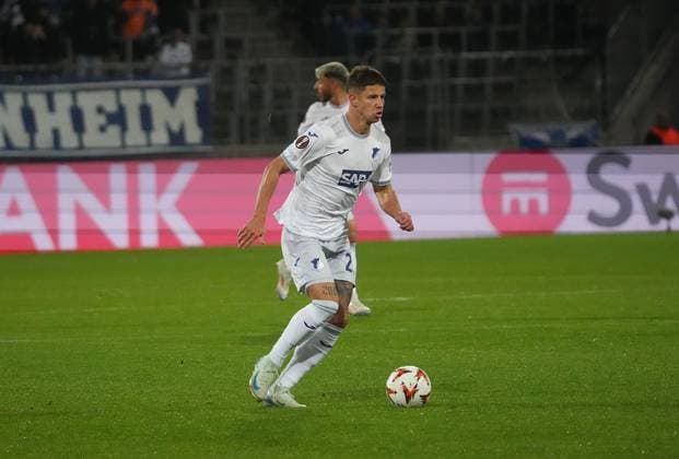 Europa League, FC Midtjylland vs TSG 1899 Hoffenheim 25 09 2024, MCH Arena, Herning, Europa League, FC Midtjylland vs TSG 1899 Hoffenheim , in picture Adam Hlozek Hoffenheim Herning MCH Arena Denmark ,EDITORIAL USE ONLY
