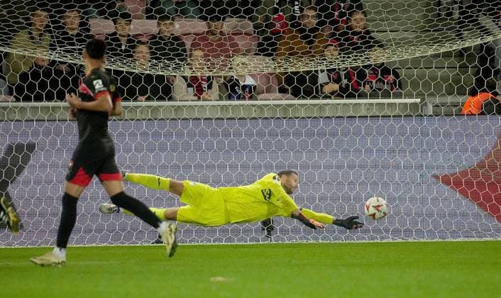 Europa League, FC Midtjylland vs TSG 1899 Hoffenheim 25 09 2024, MCH Arena, Herning, Europa League, FC Midtjylland vs TSG 1899 Hoffenheim , in picture goalkeeper Oliver Baumann Hoffenheim Herning MCH Arena Denmark ,EDITORIAL USE ONLY