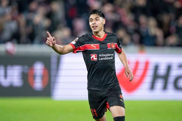 FC Midtjyllands Dario Osorio reacts after he has scored to 1 0 during the UEFA Europa League match between FC Midtjylland and TSG 1899 Hoffenheim at MCH Arena in Herning Wednesday, September 25, 2024 , Herning Denmark Mors  Copyright: BoxAmrstrupx xRitzauxScanpix BoxAmstrupx spdk20240925-215510-L