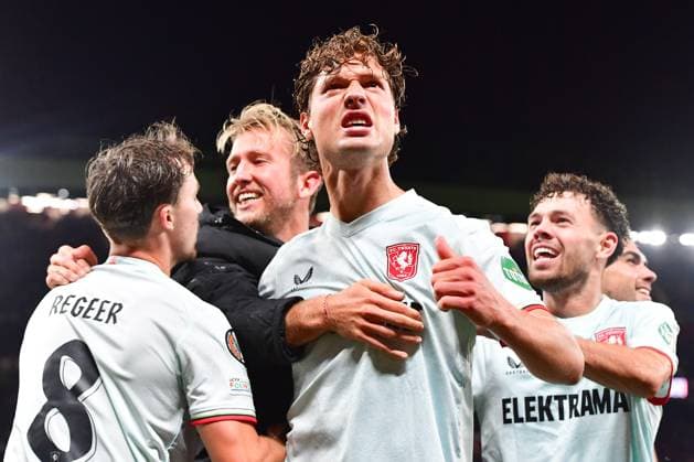 MANCHESTER, Stadium Old Trafford, 25-09-2024 , season 2024 2025, UEFA FIFA internationaal , Europa League , during the match Manchester United, ManU - Twente , FC Twente player Sam Lammers sscores the 1-1 Manchester United - Twente  x26339847x Copyright: