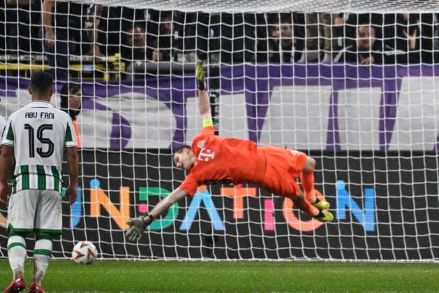 RSC Anderlecht v Ferencvaros - UEFA Europa League ANDERLECHT, BELGIUM - SEPTEMBER 25 : Dolberg Kasper forward of RSC Anderlecht scoring a penalty goal during the UEFA Europa League match, League phase - Matchday 1, between RSC Anderlecht and Ferencvaros on September 25, 2024 in Anderlecht, Belgium, 25 09 2024 Anderlecht Belgium  Copyright: xPeterxDexVoechtx