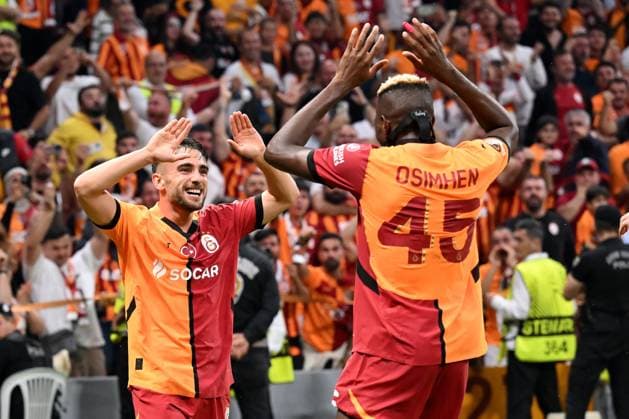 ISTANBUL - Yunus Akgun of Galatasaray SK celebrates 2-1 during the UEFA Europa League match between Galatasaray SK and PAOK FC at the Ali Sami Yen Spor Kompleksi stadium on Sept. 25, 2024 in Istanbul, Turkey. ANP Hollandse Hoogte UEFA Europa League 2024 25 League Phase MD1 2024 25 xVIxANPxSportx xGerritxvanxKeulenxIVx 509375400 originalFilename: 509375400.jpg