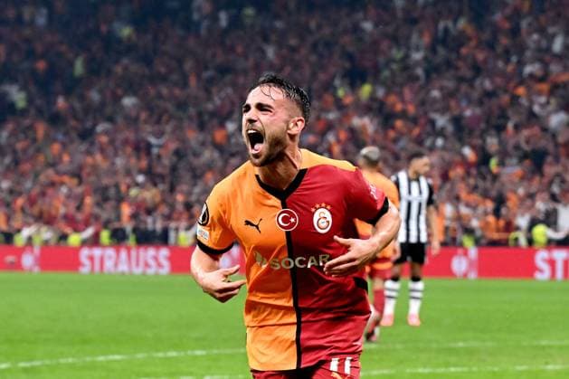 ISTANBUL - Yunus Akgun of Galatasaray SK celebrates 2-1 during the UEFA Europa League match between Galatasaray SK and PAOK FC at the Ali Sami Yen Spor Kompleksi stadium on Sept. 25, 2024 in Istanbul, Turkey. ANP Hollandse Hoogte UEFA Europa League 2024 25 League Phase MD1 2024 25 xVIxANPxSportx xGerritxvanxKeulenxIVx 509375463 originalFilename: 509375463.jpg