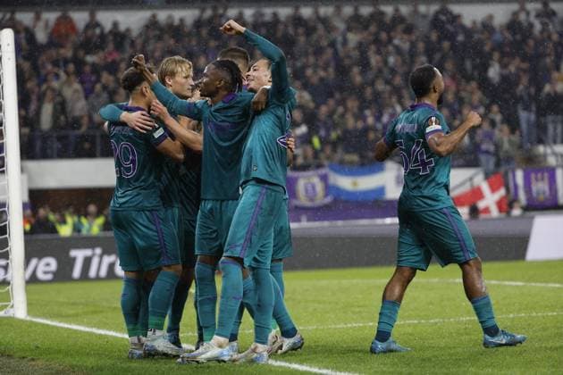 RSC Anderlecht v Ferencvaros - UEFA Europa League ANDERLECHT, BELGIUM - SEPTEMBER 25 : Dolberg Kasper forward of RSC Anderlecht celebrating scoring a goal pictured during the UEFA Europa League match, League phase - Matchday 1, between RSC Anderlecht and Ferencvaros on September 25, 2024 in Anderlecht, Belgium, 25 09 2024 Anderlecht Belgium  Copyright: xJanxDexMeuleneirx