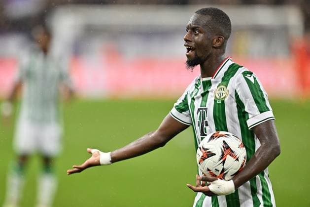 240925 RSC Anderlecht vs Ferencvaros Ibrahim Cisse (27) of Ferencvaros reacts during the Europa League matchday 1 in the league phase game in the 2024-2025 season between Royal Sporting Club Anderlecht and Ferencvaros on September 25 , 2024 in Anderlecht, Belgium. (Photo by David Catry Isosport ) ANDERLECHT BELGIUM  Copyright: xx 482197