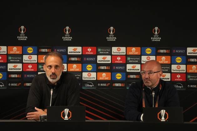 Europa League, FC Midtjylland vs TSG 1899 Hoffenheim 26 09 2024, MCH Arena, Herning, Europa League, FC Midtjylland vs TSG 1899 Hoffenheim , in the picture press conference with coach Pellegrino Matarazzo Hoffenheim after the match nordphotoxGmbHx xBratic nph00250