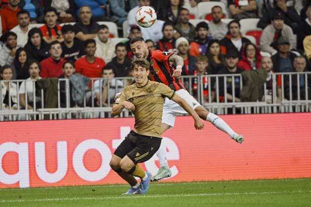 Defender CLAUSS Jonathan (OGC Nice). OGC Nice (FRA) vs Real Sociedad (ESP), C3 J1 Europa League in Allianz Riviera Stadium, NICE, France, on 25 September 2024. FOOTBALL : OGC Nice vs Real sociedad - Europa League - C3 - J1 - 09 25 24 FredDides Panoramic 