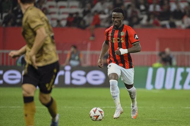 Midfielder NDAYISHIMIYE Youssouf (OGC Nice). OGC Nice (FRA) vs Real Sociedad (ESP), C3 J1 Europa League in Allianz Riviera Stadium, NICE, France, on 25 September 2024. FOOTBALL : OGC Nice vs Real sociedad - Europa League - C3 - J1 - 09 25 24 FredDides Panoramic 