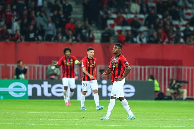 25th September 2024 - UEFA EUROPA LEAGUE - MATCH 1 - SEASON 2024 2025 - OGC NICE vs REAL SOCIEDAD - ALLIANZ RIVIERA STADIUM The disappointment of moukoko (youssoufa) after barrenetxea (ander) goal in 1st halftime NICE FRANCE Copyright: xSPORTPIXPRESSx xFREDxPORCUx