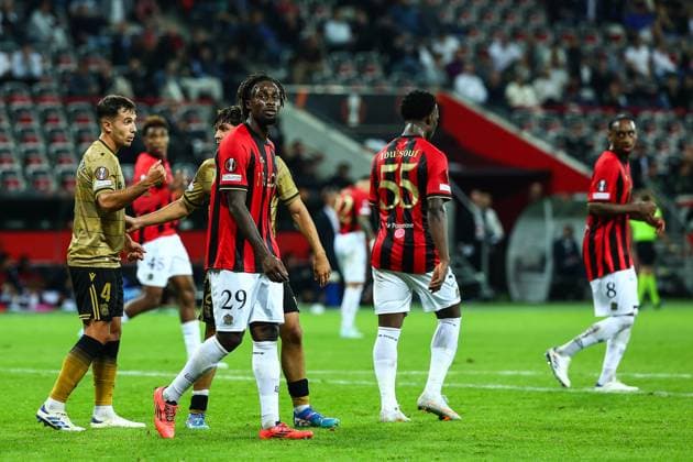 25th September 2024 - UEFA EUROPA LEAGUE - MATCH 1 - SEASON 2024 2025 - OGC NICE vs REAL SOCIEDAD - ALLIANZ RIVIERA STADIUM The disappointment of guessand (evann) on additional time of the game NICE FRANCE Copyright: xSPORTPIXPRESSx xFREDxPORCUx