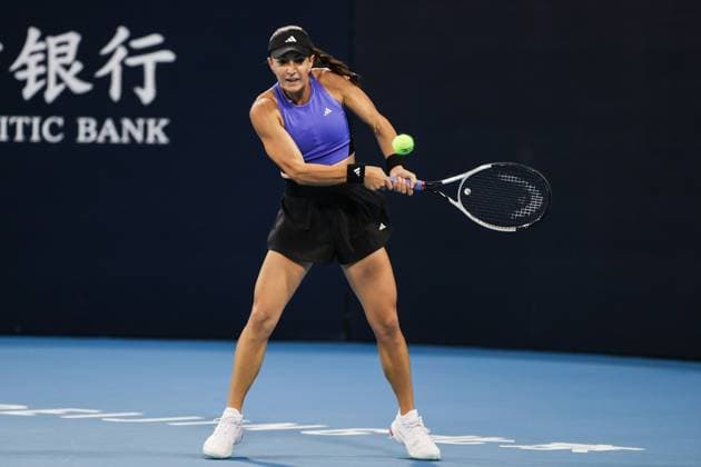 BEIJING, CHINA - SEPTEMBER 25: Elina Avanesyan of Armenia competes in the Women s Singles Round of 128 match against Emina Bektas of America on day three of 2024 China Open at National Tennis Center on September 25, 2024 in Beijing, China.  Copyright: xVCGx 111520138053
