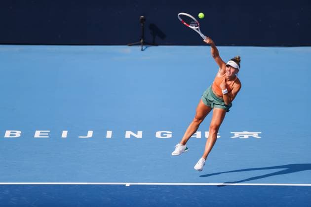 BEIJING, CHINA - SEPTEMBER 25: Yuliia Starodubtseva of Ukraine competes in the Women s Singles Round of 128 match against Laura Siegemund of Germany on day three of 2024 China Open at National Tennis Center on September 25, 2024 in Beijing, China.  Copyright: xVCGx 111520141054