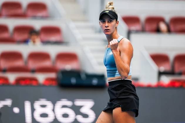 BEIJING, CHINA - SEPTEMBER 25: Mccartney Kessler of America reacts in the Women s Singles Round of 128 match against Zhang Shuai of China on day three of 2024 China Open at National Tennis Center on September 25, 2024 in Beijing, China.  Copyright: xVCGx 111520245894
