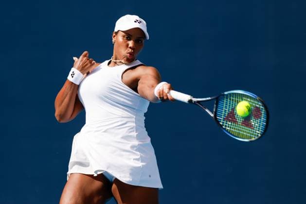 BEIJING, CHINA - SEPTEMBER 25: Taylor Townsend of America competes in the Women s Singles Round of 128 match against Martina Trevisan of Italy on day three of 2024 China Open at National Tennis Center on September 25, 2024 in Beijing, China.  Copyright: xVCGx 111520244978