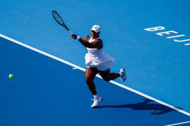 BEIJING, CHINA - SEPTEMBER 25: Taylor Townsend of America competes in the Women s Singles Round of 128 match against Martina Trevisan of Italy on day three of 2024 China Open at National Tennis Center on September 25, 2024 in Beijing, China.  Copyright: xVCGx 111520244976