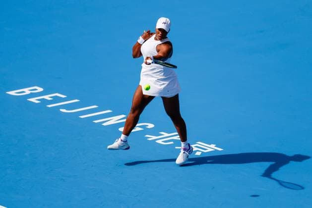 BEIJING, CHINA - SEPTEMBER 25: Taylor Townsend of America competes in the Women s Singles Round of 128 match against Martina Trevisan of Italy on day three of 2024 China Open at National Tennis Center on September 25, 2024 in Beijing, China.  Copyright: xVCGx 111520244967