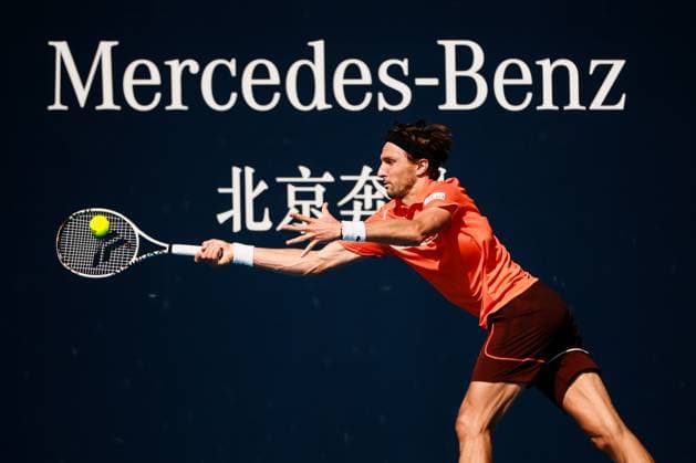BEIJING, CHINA - SEPTEMBER 25: Arthur Rinderknech of France competes in the Men s Singles Qualifying Round 2 match against Jakub Mensik of Czechia on day three of 2024 China Open at National Tennis Center on September 25, 2024 in Beijing, China.  Copyright: xVCGx 111520246125