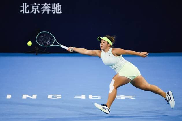 BEIJING, CHINA - SEPTEMBER 25: En-Shuo Liang of Chinese Taipei competes in the Women s Singles Round of 128 match against Diane Parry of France on day three of 2024 China Open at National Tennis Center on September 25, 2024 in Beijing, China.  Copyright: xVCGx 111520136573