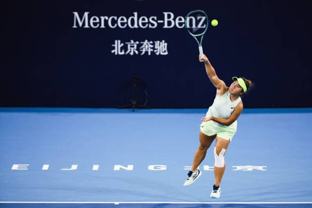 BEIJING, CHINA - SEPTEMBER 25: En-Shuo Liang of Chinese Taipei competes in the Women s Singles Round of 128 match against Diane Parry of France on day three of 2024 China Open at National Tennis Center on September 25, 2024 in Beijing, China.  Copyright: xVCGx 111520136572
