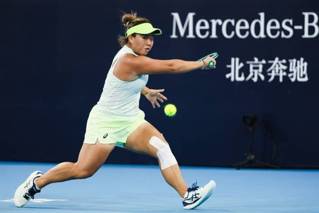 BEIJING, CHINA - SEPTEMBER 25: En-Shuo Liang of Chinese Taipei competes in the Women s Singles Round of 128 match against Diane Parry of France on day three of 2024 China Open at National Tennis Center on September 25, 2024 in Beijing, China.  Copyright: xVCGx 111520136566