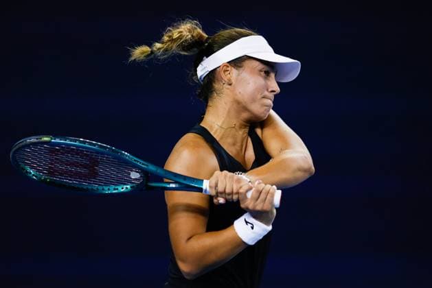 BEIJING, CHINA - SEPTEMBER 25: Jessica Bouzas Maneiro of Spain competes in the Women s Singles Round of 128 match against Peyton Stearns of America on day three of 2024 China Open at National Tennis Center on September 25, 2024 in Beijing, China.  Copyright: xVCGx 111520139747