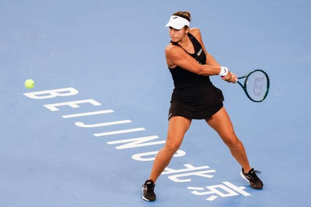 BEIJING, CHINA - SEPTEMBER 25: Jessica Bouzas Maneiro of Spain competes in the Women s Singles Round of 128 match against Peyton Stearns of America on day three of 2024 China Open at National Tennis Center on September 25, 2024 in Beijing, China.  Copyright: xVCGx 111520139762