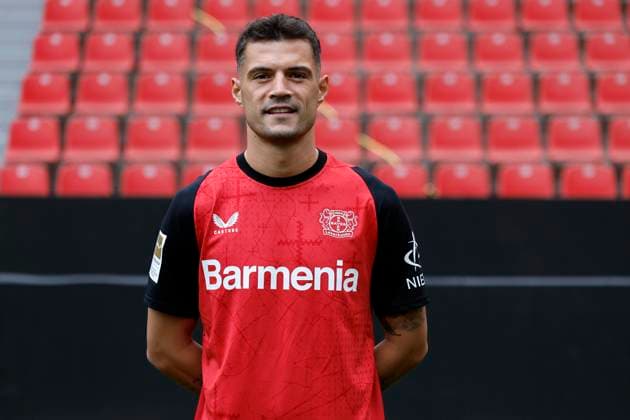 Leverkusen, Germany, Germany 1 Soccer Bundesliga, portrait date on 25 09 2024 in the Bay Arena in Leverkusen Granit XHAKA Bayer 04 Leverkusen 1 BL, portrait date 2024 2025, Photo Norbert Schmidt, Duesseldorf