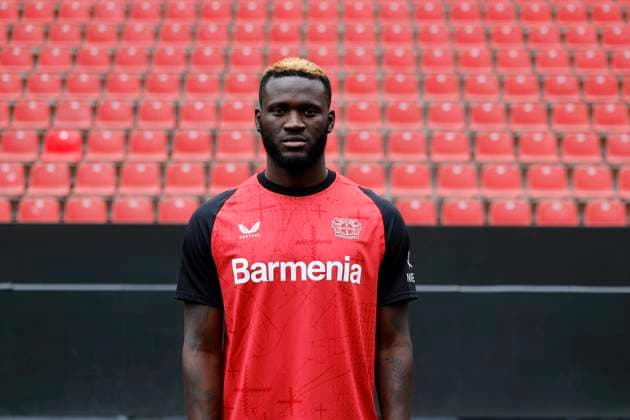Leverkusen, Germany, Germany 1 Soccer Bundesliga, portrait appointment on 25 09 2024 in the Bay Arena in Leverkusen Victor BONIFACE Bayer 04 Leverkusen 1 BL, portrait appointment 2024 2025, Photo Norbert Schmidt, Duesseldorf