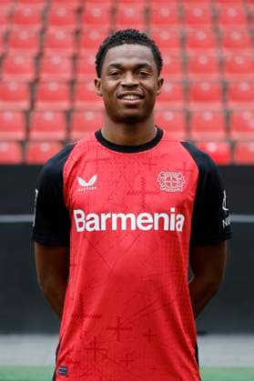 Leverkusen, Germany, Germany 1 Soccer Bundesliga, portrait date on 25 09 2024 in the Bay Arena in Leverkusen Jeanuel BELOCIAN Bayer 04 Leverkusen 1 BL, portrait date 2024 2025, Photo Norbert Schmidt, Duesseldorf