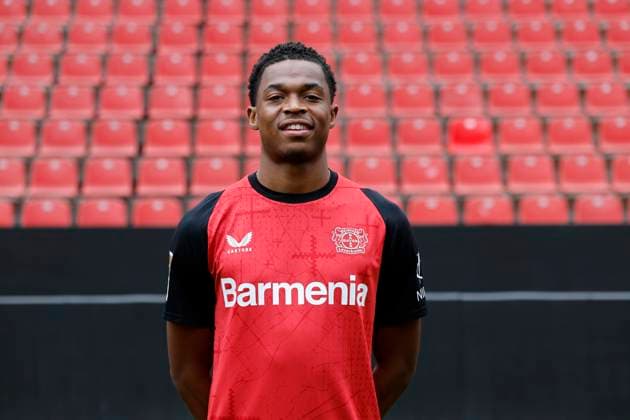 Leverkusen, Germany, Germany 1 Soccer Bundesliga, portrait date on 25 09 2024 in the Bay Arena in Leverkusen Jeanuel BELOCIAN Bayer 04 Leverkusen 1 BL, portrait date 2024 2025, Photo Norbert Schmidt, Duesseldorf