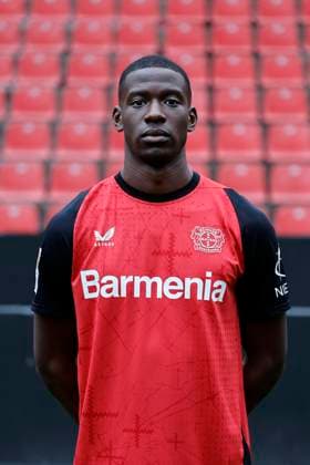 Leverkusen, Germany, Germany 1 Soccer Bundesliga, portrait appointment on 25 09 2024 in the Bay Arena in Leverkusen Nordi MUKIELE Bayer 04 Leverkusen 1 BL, portrait appointment 2024 2025, Photo Norbert Schmidt, Duesseldorf