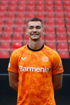 Leverkusen, Germany, Germany 1 Soccer Bundesliga, portrait appointment on 25 09 2024 in the Bay Arena in Leverkusen Matej KOVAR Bayer 04 Leverkusen 1 BL, portrait appointment 2024 2025, Photo Norbert Schmidt, Duesseldorf