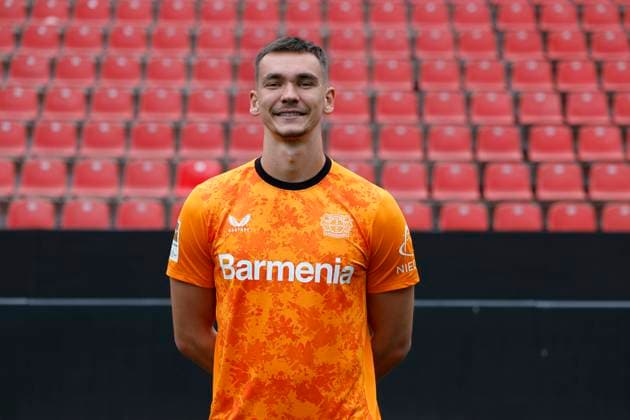 Leverkusen, Germany, Germany 1 Soccer Bundesliga, portrait appointment on 25 09 2024 in the Bay Arena in Leverkusen Matej KOVAR Bayer 04 Leverkusen 1 BL, portrait appointment 2024 2025, Photo Norbert Schmidt, Duesseldorf