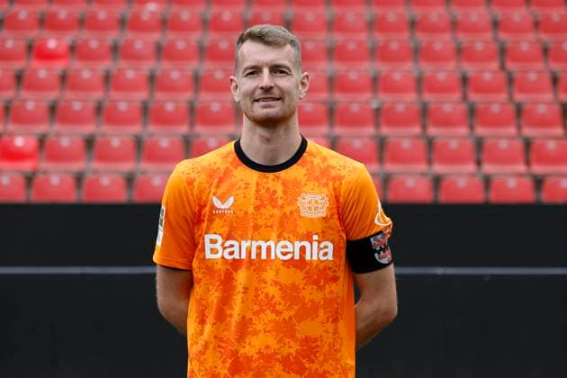 Leverkusen, Germany, Germany 1 Soccer Bundesliga, portrait appointment on 25 09 2024 in the Bay Arena in Leverkusen Lukas HRADECKY Bayer 04 Leverkusen 1 BL, portrait appointment 2024 2025, Photo Norbert Schmidt, Duesseldorf
