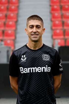 Leverkusen, Germany, Germany 1 Soccer Bundesliga, portrait appointment on 25 09 2024 in the Bay Arena in Leverkusen Co Trainer Alberto ENCINAS Bayer 04 Leverkusen 1 BL, portrait appointment 2024 2025, Photo Norbert Schmidt, Duesseldorf