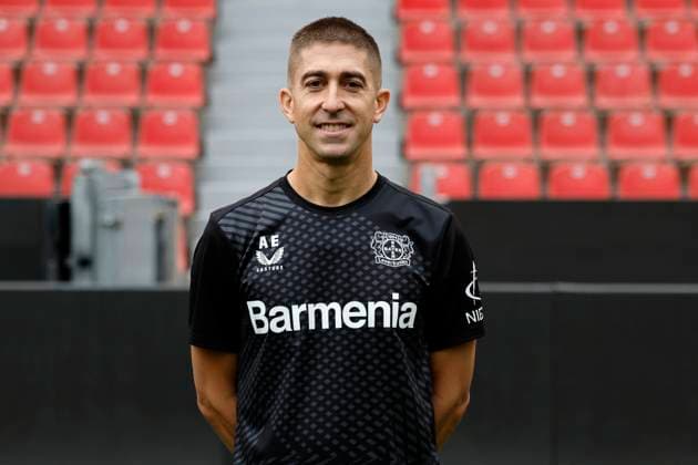 Leverkusen, Germany, Germany 1 Soccer Bundesliga, portrait appointment on 25 09 2024 in the Bay Arena in Leverkusen Co Trainer Alberto ENCINAS Bayer 04 Leverkusen 1 BL, portrait appointment 2024 2025, Photo Norbert Schmidt, Duesseldorf