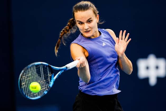BEIJING, CHINA - SEPTEMBER 25: Clara Burel of France competes in the Women s Singles Round of 128 match against Tamara Korpatsch of Germany on day three of 2024 China Open at National Tennis Center on September 25, 2024 in Beijing, China.  Copyright: xVCGx 111520245172