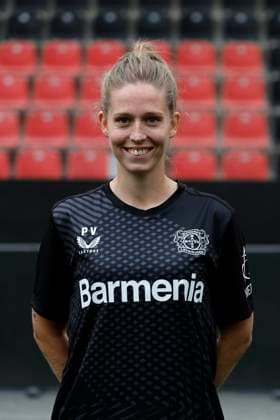 Leverkusen, Germany, Germany 1 Soccer Bundesliga, portrait appointment on 25 09 2024 in the Bay Arena in Leverkusen, sports scientist Prisca VOLMARY Bayer 04 Leverkusen 1 BL, portrait appointment 2024 2025, Photo Norbert Schmidt, Duesseldorf