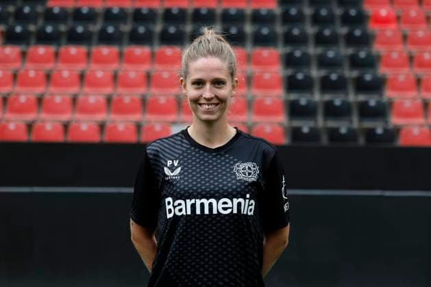 Leverkusen, Germany, Germany 1 Soccer Bundesliga, portrait appointment on 25 09 2024 in the Bay Arena in Leverkusen, sports scientist Prisca VOLMARY Bayer 04 Leverkusen 1 BL, portrait appointment 2024 2025, Photo Norbert Schmidt, Duesseldorf