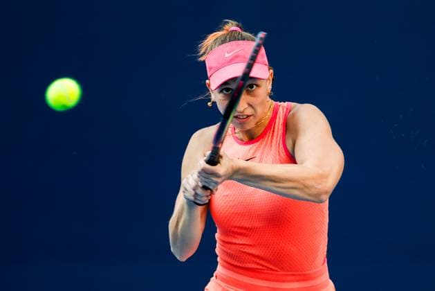 BEIJING, CHINA - SEPTEMBER 25: Tamara Korpatsch of Germany competes in the Women s Singles Round of 128 match against Clara Burel of France on day three of 2024 China Open at National Tennis Center on September 25, 2024 in Beijing, China.  Copyright: xVCGx 111520245159