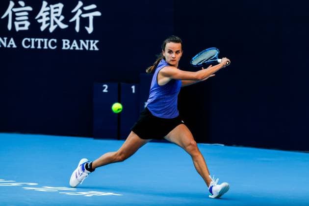 BEIJING, CHINA - SEPTEMBER 25: Clara Burel of France competes in the Women s Singles Round of 128 match against Tamara Korpatsch of Germany on day three of 2024 China Open at National Tennis Center on September 25, 2024 in Beijing, China.  Copyright: xVCGx 111520245123