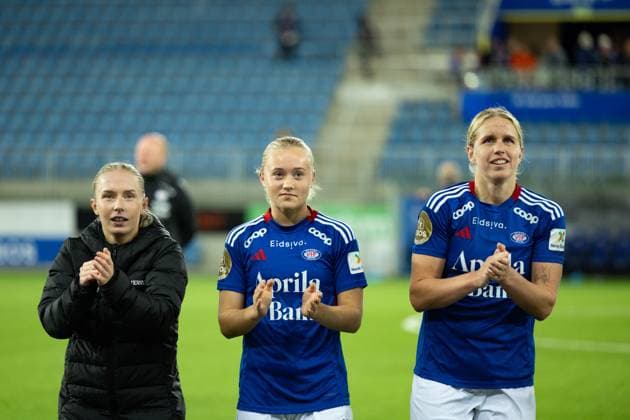 Oslo, Norway, September 25th 2024: Players of Valerenga celebrate after winning the UEFA Womens Champions League round 2 football match between Valerenga and Anderlecht at Intility Arena in Oslo, Norway. (Ane Frosaker SPP) Copyright: xAnexFrosakerx xSPPx spp-en-AnFrSp-_F_12527