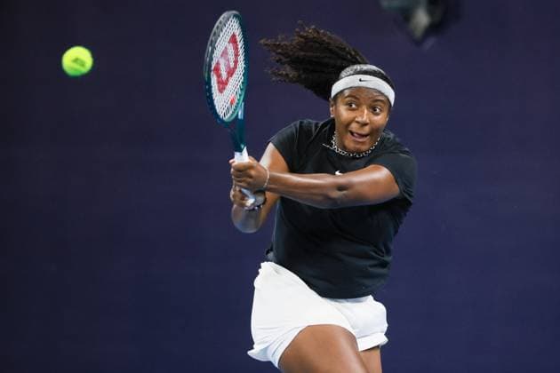 BEIJING, CHINA - SEPTEMBER 25: Hailey Baptiste of United States competes in the Women s Singles Round of 128 match against Varvara Gracheva of France on day three of 2024 China Open at National Tennis Center on September 25, 2024 in Beijing, China.  Copyright: xVCGx 111520137539